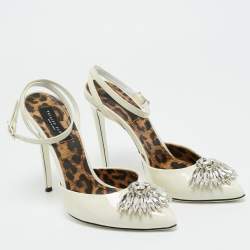 Pre Owned Philipp Plein White Patent Leather Vernice Pumps Size 40