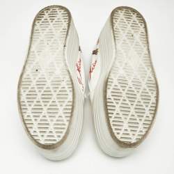 Pre Owned Philipp Plein White Leather Slip On Platform Sneakers Size 37