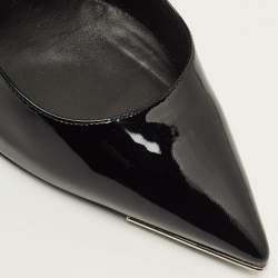 مملوكة مسبقًا Philipp Plein Skull Heel Size 39 Black Patent Leather Studded Pointed Toe Pumps