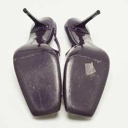 Pre Owned Philipp Plein Decollete Size 38 Purple Patent Leather Slingback Pumps