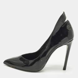 مملوكة مسبقًا Philipp Plein Size 36 Black Patent Leather Cut Out Pointed Toe Pumps