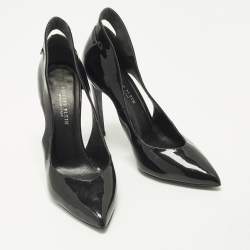 Pre Owned Philipp Plein Size 36 Black Patent Leather Cut Out Pointed Toe Pumps