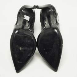 Pre Owned Philipp Plein Size 36 Black Patent Leather Cut Out Pointed Toe Pumps