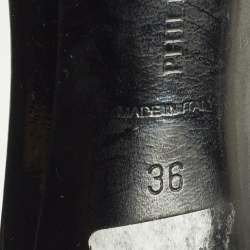 Pre Owned Philipp Plein Size 36 Black Patent Leather Cut Out Pointed Toe Pumps