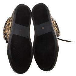 Pre Owned Philipp Plein Black Leather Crystal Studded High Top Sneakers Size 38