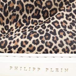 Pre Owned Philipp Plein Leopard Print Suede And Python Leather Jungle Glitter High Top Sneakers Size 38.5