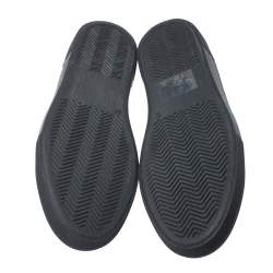 Pre Owned Phillip Plein Black Leather Busybody Slip On Sneakers 38