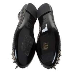 Philipp Plein Black Python Spike Ballet Flats Size 38.5