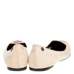 Pre Owned Philipp Plein Beige Suede Diamante Skull Flats Size 40.5