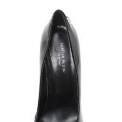 Pre Owned Philipp Plein Black Patent Leather Buckle Detail Pointed Toe Pumps Size 39