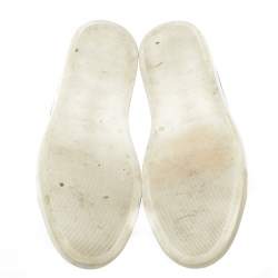 Pre Owned Philipp Plein Black Patent Leather Skull Glittered Cap Toe Low Top Sneakers Size 40.5