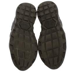 Pre Owned Philipp Plein Black Suede And Leather Embellished Low Top Sneakers Size 40