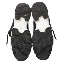 Pre Owned Philipp Plein Black Elastic And Mesh Slip On High Top Sneakers Size 39