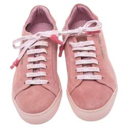 Pre Owned Philipp Plein Pink Suede Low Top Sneakers Size 38