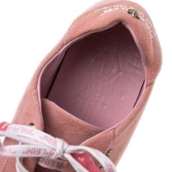 Pre Owned Philipp Plein Pink Suede Low Top Sneakers Size 38