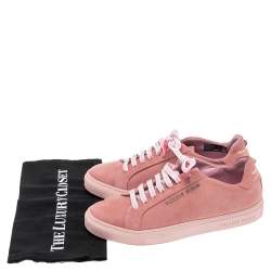 Pre Owned Philipp Plein Pink Suede Low Top Sneakers Size 38