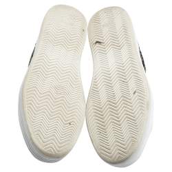 Pre Owned Phillip Plein Black/White Python Embossed Leather Sneakers Size 39