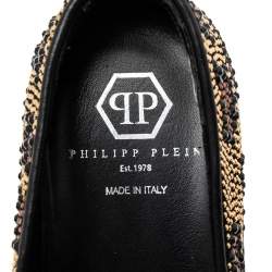 Pre Owned Philipp Plein Black Studded Suede Slip-On Sneakers Size 37