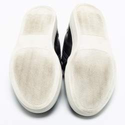 Pre Owned Philipp Plein Black Quilted Leather Skull Slip-On Sneakers Size 38