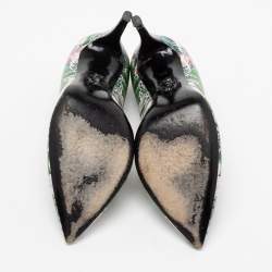 Pre Owned Philipp Plein Multicolour Printed Leather Spike Pumps Size 37.5