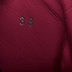 Pre Owned Philipp Plein Navy Blue Velvet And Leather Studded Low Top  Sneakers Size 38