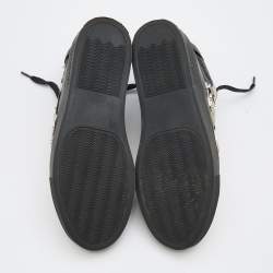 Pre Owned Philipp Plein Black Leather Logo Hight Top Sneakers Size 38