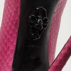 Pre Owned Philipp Plein Purple Python Studded Pointed Toe Pumps Size 40