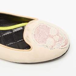 Philipp Plein Beige Suede Diamante Skull Ballet Flats Size 35