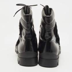 Philipp Plein Black Leather Tie Up Ankle Boots Size 42