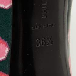 Philipp Plein Pink/Black Leather Provocateur Peep Toe Platform Pumps Size36.5