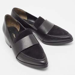 Philipp Plein Black Suede and Leather Loafers Size 40
