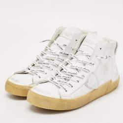 Philippe Model White Leather High Top Sneakers Size 37