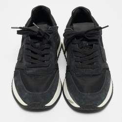 Philippe Model Black Leather and Nylon Lace Up Sneakers Size 36