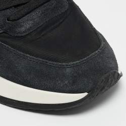 Philippe Model Black Leather and Nylon Lace Up Sneakers Size 36