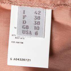 Philosophy Coral Pink Crepe Sheer Yoke Detail Tiered Sleeveless Dress M