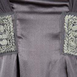 Philosophy di Alberta Ferretti Grey Embroidered Sleeveless Silk Dress S