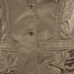 Pre Owned Philosophy di Alberta Ferretti Olive Green Satin Blazer and Trouser Set M