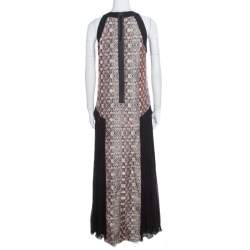 Pre Owned Philosophy Multicolor Snakeskin Printed Silk Pleat Detail Sleeveless Maxi Dress S