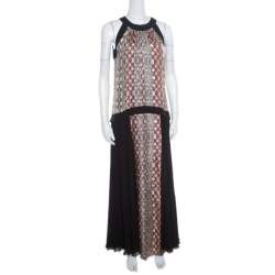 Pre Owned Philosophy Multicolor Snakeskin Printed Silk Pleat Detail Sleeveless Maxi Dress S