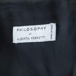 مملوكة مسبقًا Philosophy di Alberta Ferretti Dark Grey Striped Wool Tailored Blazer M