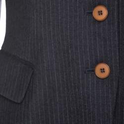 مملوكة مسبقًا Philosophy di Alberta Ferretti Dark Grey Striped Wool Tailored Blazer M