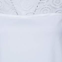 Pre Owned Philosophy di Alberta Ferretti Off White Cotton Lace Detail Top L