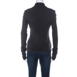 مملوكة مسبقًا توب فيلوسوفي دي ألبيرتا فيريتي صوف رصاصي داكنن مزخرف بكشكشة مزينة طويل M