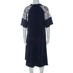 Philosophy Navy Blue Lace Detail Layered Shift Dress M