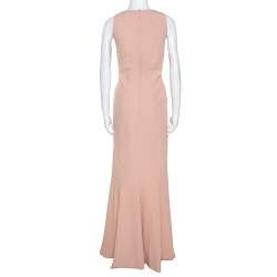 Philosophy di Alberta Ferretti Salmon Pink Crepe Overlap Detail Maxi Dress M