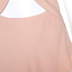 Philosophy di Alberta Ferretti Salmon Pink Crepe Overlap Detail Maxi Dress M