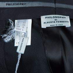 Philosophy Di Alberta Ferretti Black Satin Trousers S