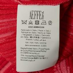 Pre Owned Philosophy Di Lorenzo Serafini Pink Patterned Rib Knit Flared Pants and Top Set M