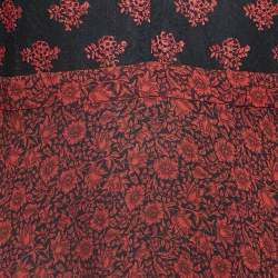 Philosophy di Lorenzo Serafini Red Printed Crepe V Neck William Morris Dress M
