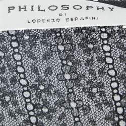Philosophy di Lorenzo Serafini Red Printed Crepe V Neck William Morris Dress M